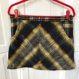 Urban Outfitters Fuzzy Mini Skirt w/ Plaid Detail